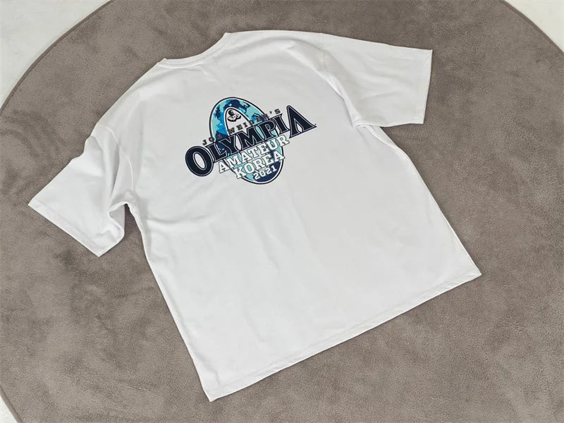 Turnhallen T-shirt männer Mode kurzarm T Männer sommer Lose Fitness T-shirt männer Baumwolle Sport Training tops männer sportswear