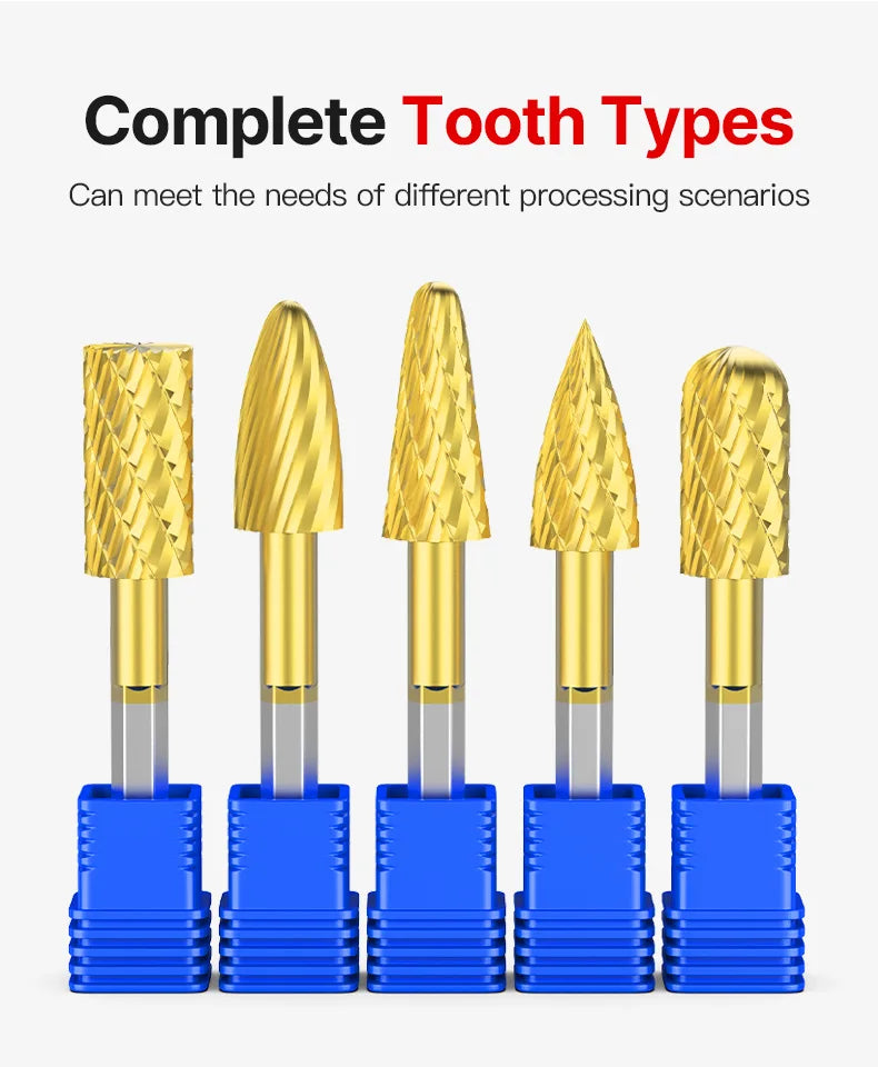 LIDIAO Titanbeschichtung, Rotationsgrate, Rotationsfeile, Sechskantschaft, Schleifwerkzeuge, Gravur, Schleifen, Polieren, Bit für Metall, Holz