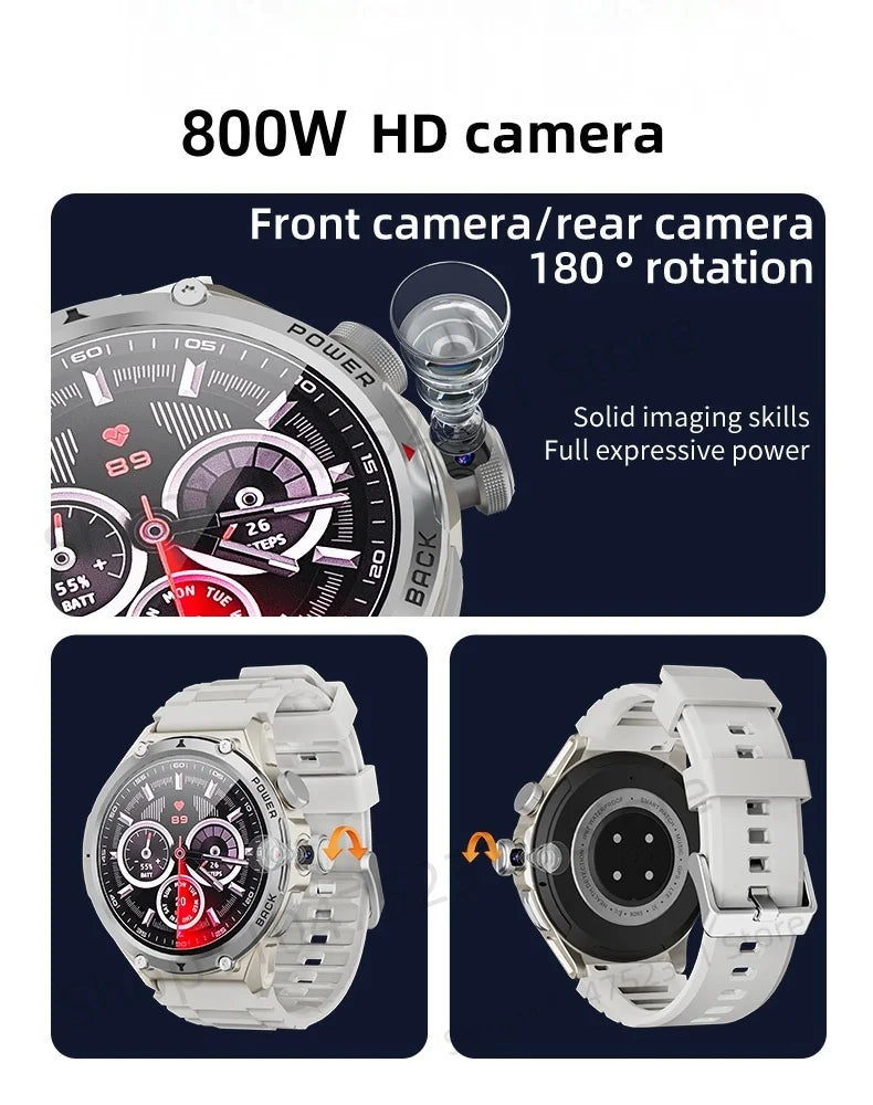 H12 Smartwatch 4G LTE Smartwatch mit WiFi SIM 1,6 Zoll AMOLED-Display Rotierende Kameras Videoanruf GPS Play Store App-Download