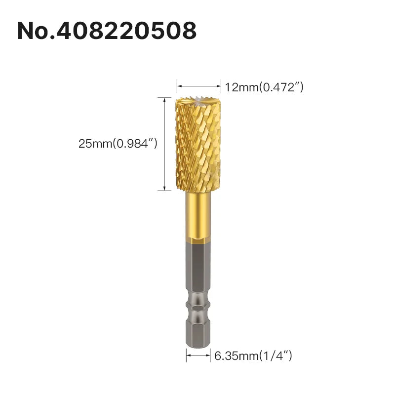 LIDIAO Titanbeschichtung, Rotationsgrate, Rotationsfeile, Sechskantschaft, Schleifwerkzeuge, Gravur, Schleifen, Polieren, Bit für Metall, Holz