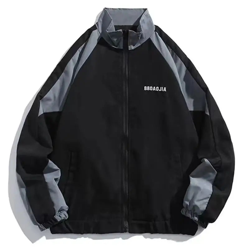 Reflektierende Gestreifte Jacke 2023 Männer Hip Hop Streetwear Mantel Zipper Up Jacke Windjacke Harajuku Dünne Mäntel Sport Schwarz Blau