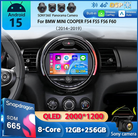 Android 15 Carplay Auto Auto Radio Für BMW MINI COOPER F54 F55 F56 F60 2014-2019 Navigation GPS multimedia-Player 2DIN DVD Stereo