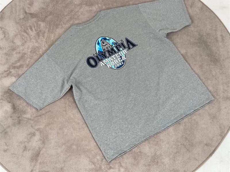 Turnhallen T-shirt männer Mode kurzarm T Männer sommer Lose Fitness T-shirt männer Baumwolle Sport Training tops männer sportswear