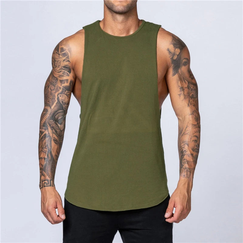 Männer Gym Kleidung Sommer Fitness Baumwolle Tank Top Männer Jogging Bodybuilding Ärmelloses Shirt Atmungsaktive Oansatz Casual Muskel Weste