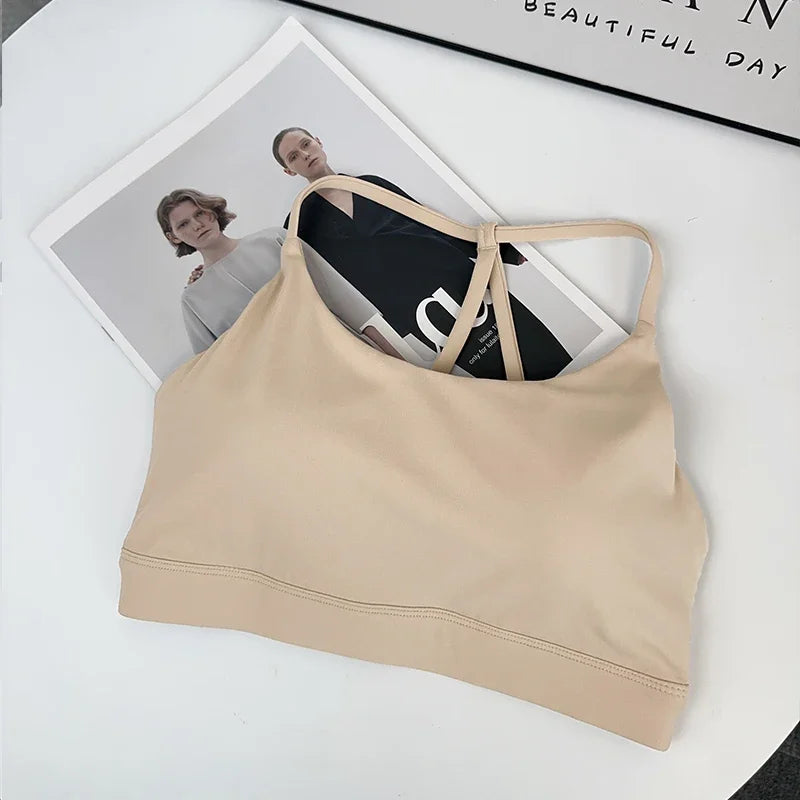 Frauen Fitness Sport-Bh Top Sexy Schönheit Zurück Gym Crop Tops Stoßfest Fitness Schnell Trocknend Pilates Läuft Yoga Tank Top