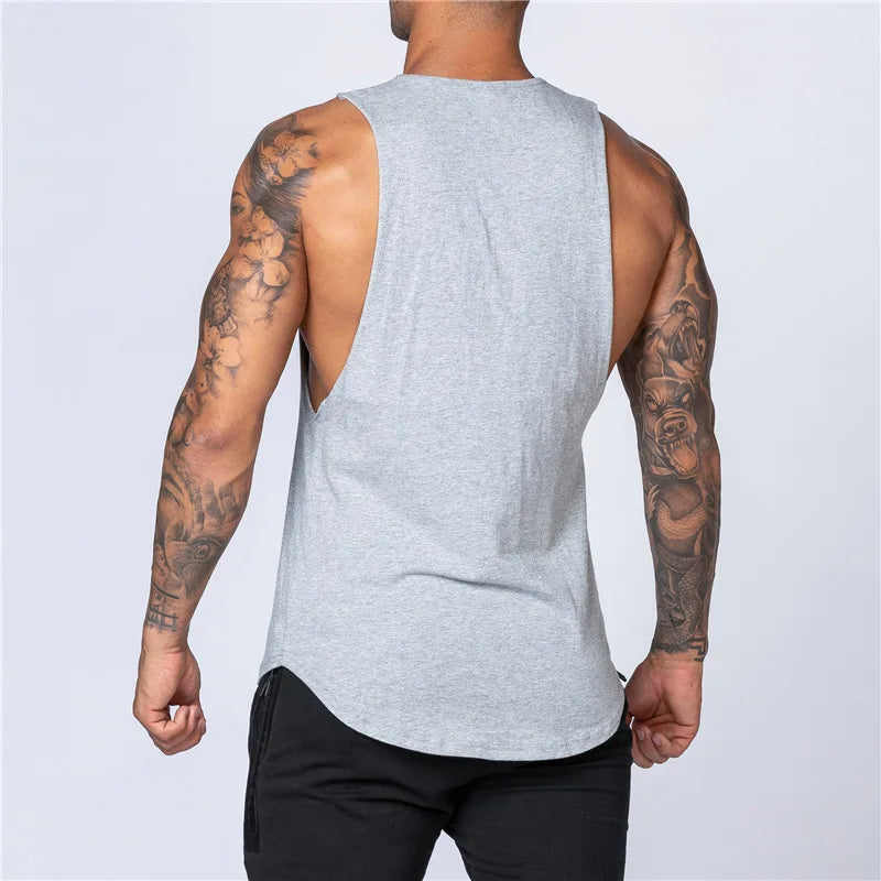 Männer Gym Kleidung Sommer Fitness Baumwolle Tank Top Männer Jogging Bodybuilding Ärmelloses Shirt Atmungsaktive Oansatz Casual Muskel Weste