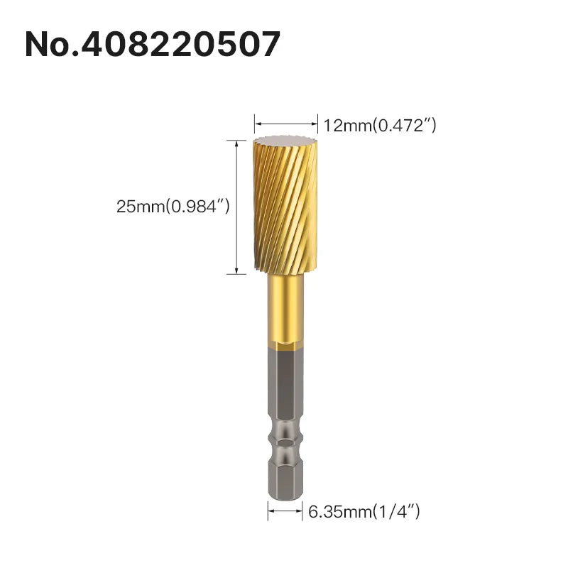 LIDIAO Titanbeschichtung, Rotationsgrate, Rotationsfeile, Sechskantschaft, Schleifwerkzeuge, Gravur, Schleifen, Polieren, Bit für Metall, Holz