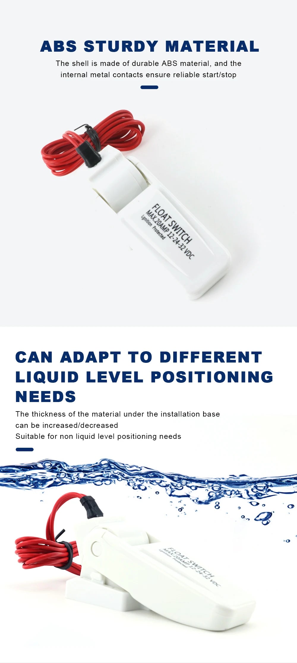 Wasserpumpe Schalter DC 12V Automatische Elektrische Boot Marine Bilge Pumpe Float Wasserstand Controller Fluss Sensor Schalter Hardware