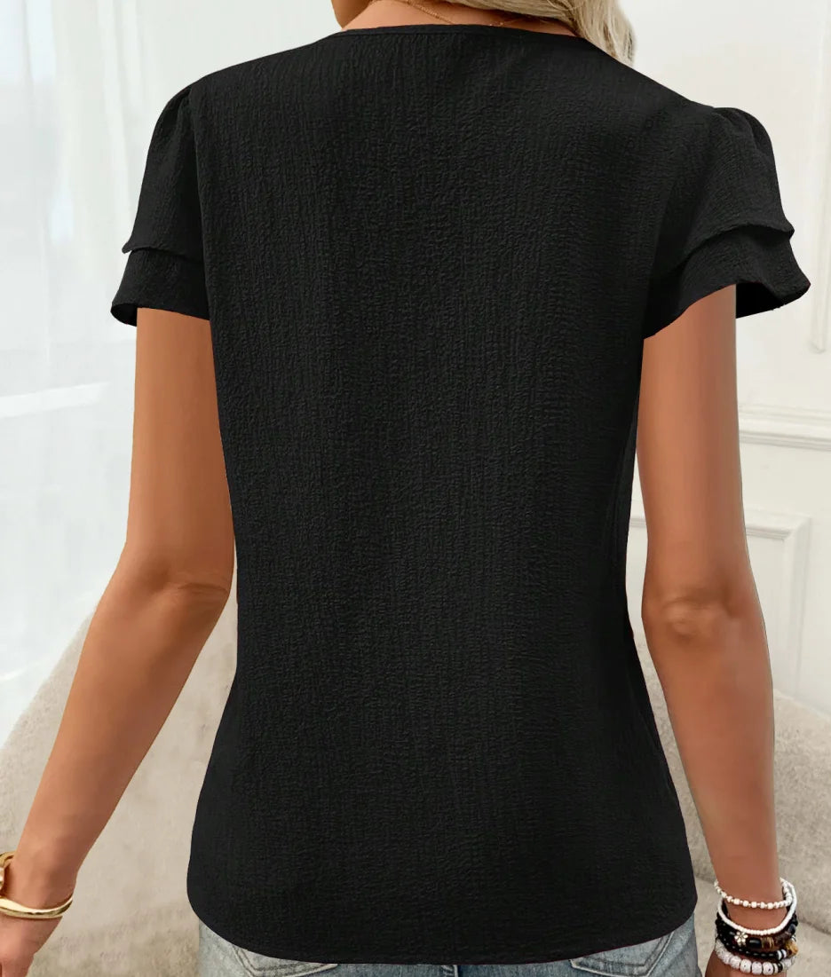 Temperament Lose Frau Hemd Mode Lässig Bluse Elegante kurzarm Frau Hemd Urlaub Wochenende Top