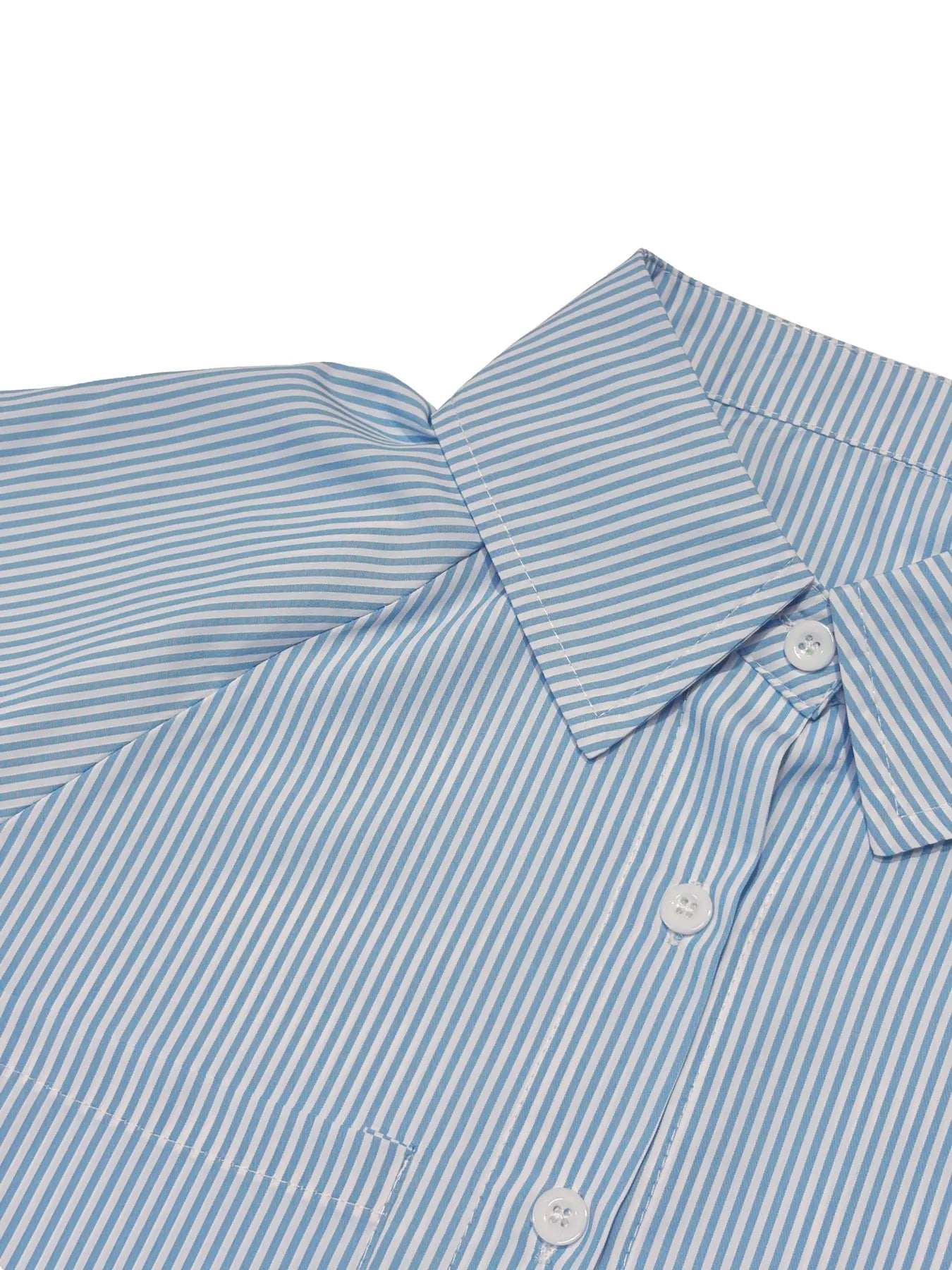 Gestreiftes bedrucktes Hemd mit Knopfleiste vorne, Taschen und Bündchenärmeln, lässiges Oberteil, geeignet für den Alltag und den Urlaub, Damenstil