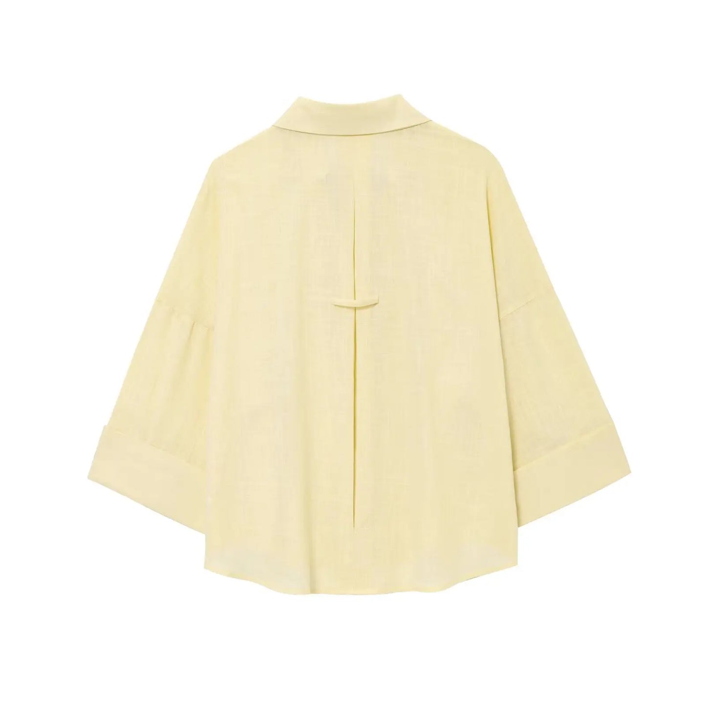 Damenhemd mit Kragen und weiten Ärmeln, schlichtes und lässiges Temperament-Sommerhemd im neuen Stil