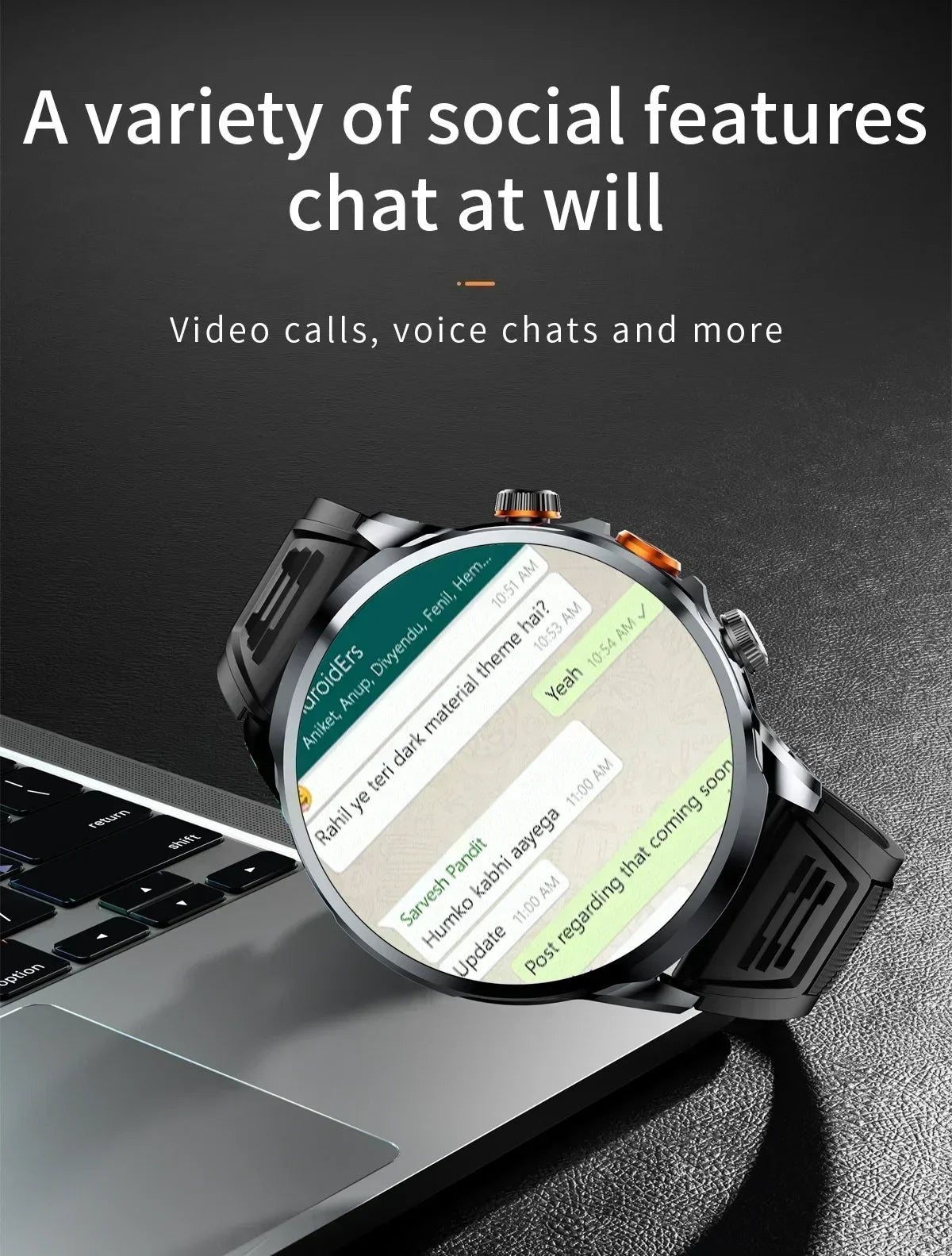 Neue H18 Android Smartwatch 1,95 Zoll AMOLED Blaulichtfilter Bluetooth Anruf GPS+GLONASS Dual Navigation Wasserdicht