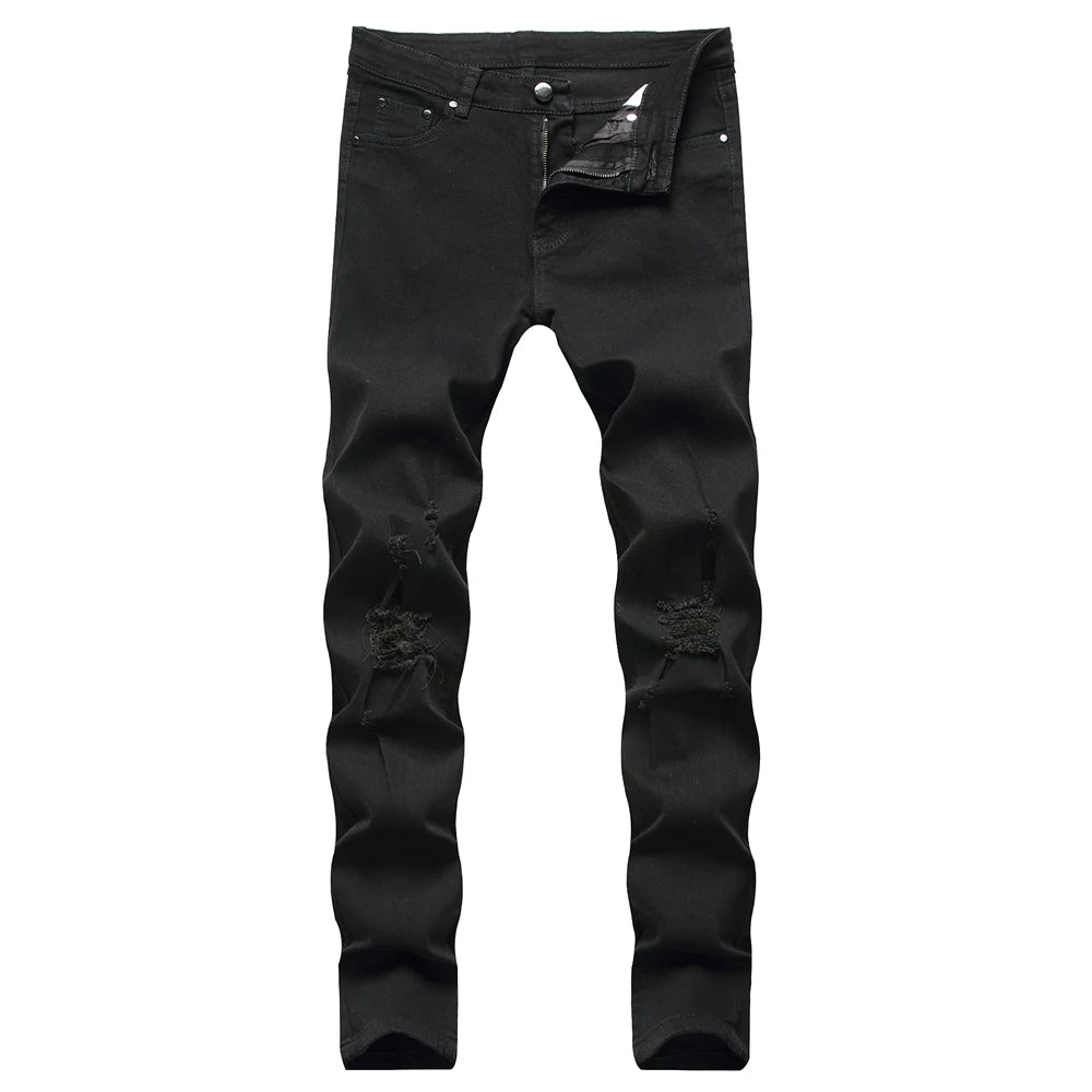 Jeans Für Männer Mode Zerrissene Biker Skinny Jeans männer kleidung Denim Hosen High Street Slim Jogging jean Hosen homme