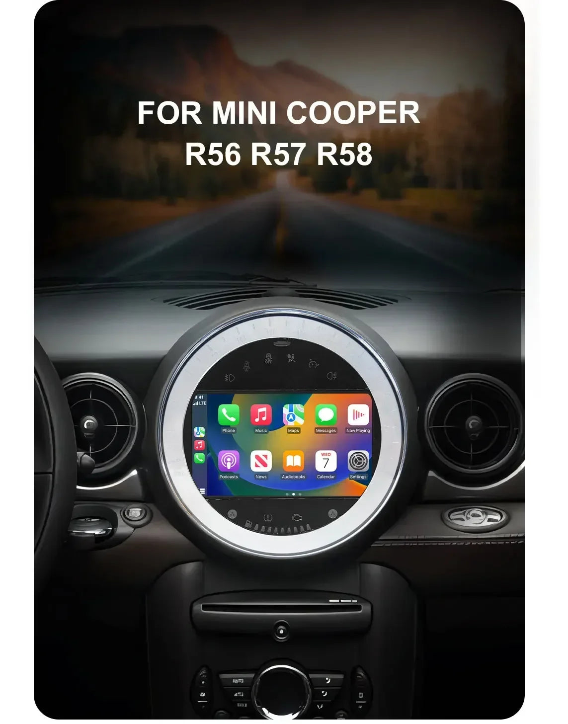 CHSTEK Autoradio für BMW Mini Cooper S Clubman R55 Clubvan R56 Cabrio R57 Coupe R58 R59 Multimedia Bluetooth Android Player GPS