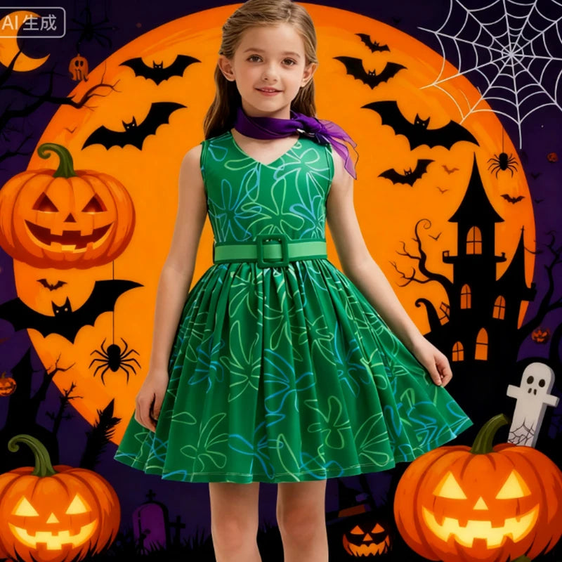 Halloween Kostüm Mädchen 	 Film Inside Out Cosplay Ekel Mädchen Kostüm Karneval Purim Party Freude Rollenspiel Abend Mädchen Kleider