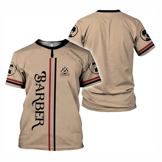 Barber Shop T Shirt Für Männer Friseur Grafik T-shirt 3D Gedruckt Kurzen Ärmeln Arbeit Tragen Tops Sommer Übergroßen T-shirts