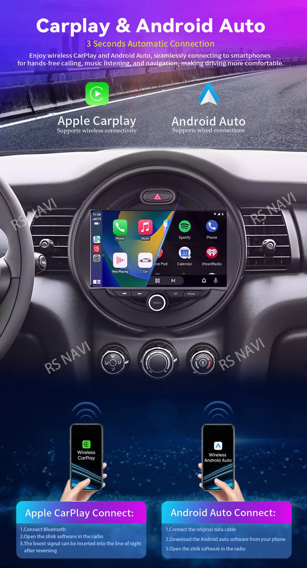 Android 15 Carplay Auto Auto Radio Für BMW MINI COOPER F54 F55 F56 F60 2014-2019 Navigation GPS multimedia-Player 2DIN DVD Stereo