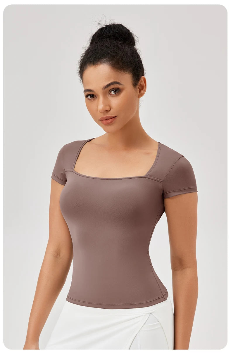 Yoga Tops Frauen Gym Training Sport Tops Quick-Dry Yoga Shirts kurzarm Outdoor Laufen Fitness Casual Sport T-shirt