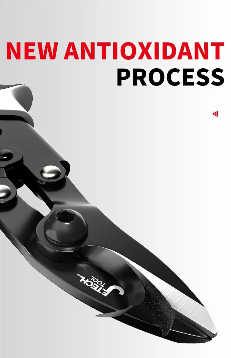 Professionelle Industrieschere: Edelstahlschere, Blechschere zum Schneiden von Blechen und PVC-Rohren