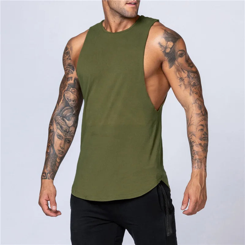 Männer Gym Kleidung Sommer Fitness Baumwolle Tank Top Männer Jogging Bodybuilding Ärmelloses Shirt Atmungsaktive Oansatz Casual Muskel Weste