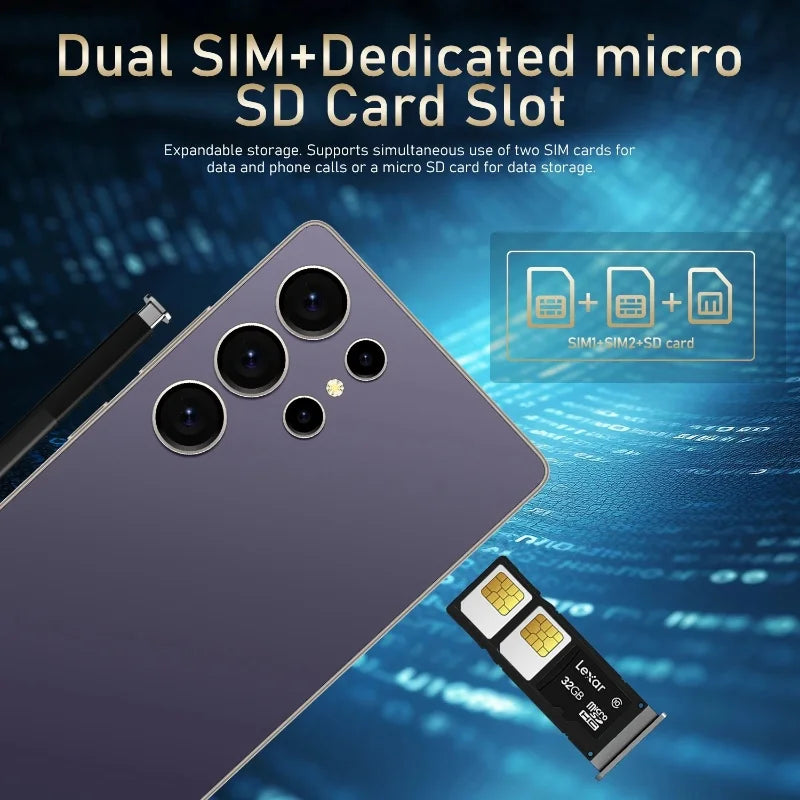 Global Vision S25 Ultra Smartphone 5G Android 12 8 GB RAM 512 GB ROM 6,8 Zoll Telefon 1920 x 1080HD 24 + 48 MP 4 5G Netzwerk-Handys