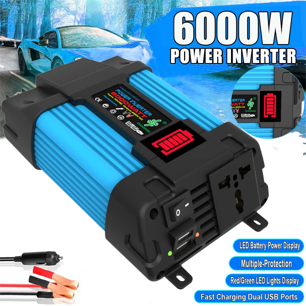 6000W Peak Auto Inverter Konverter LED Spannung Kapazität Display Transformator Konverter 12V220V/110V Dual USB Inverter Auto Geräte