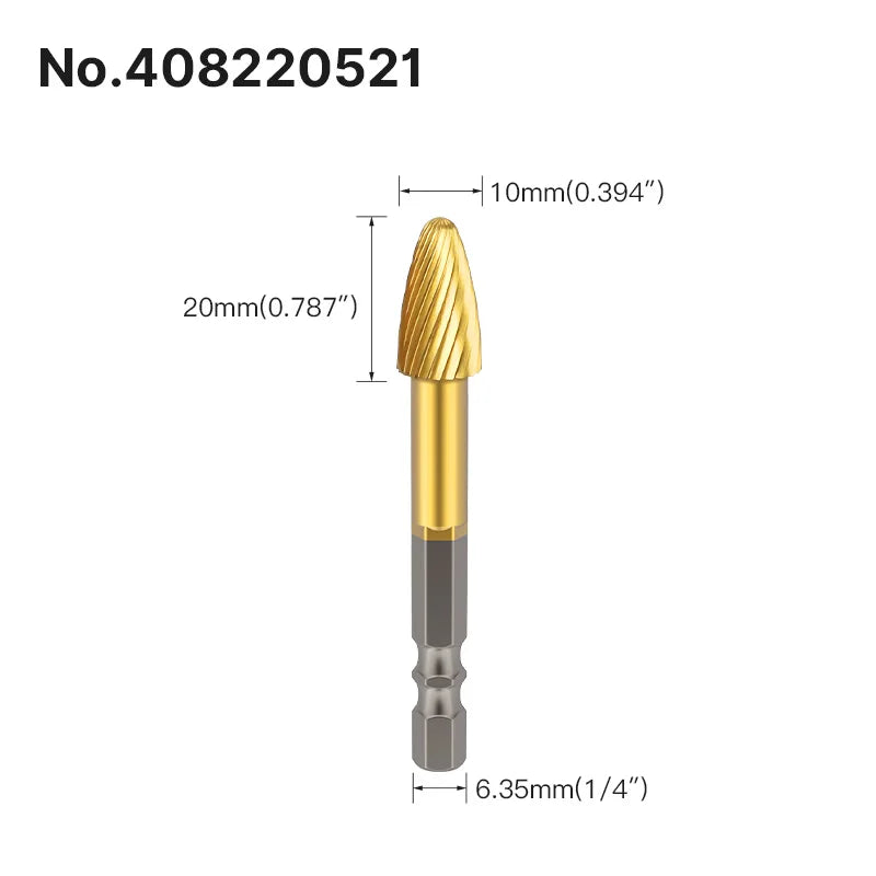 LIDIAO Titanbeschichtung, Rotationsgrate, Rotationsfeile, Sechskantschaft, Schleifwerkzeuge, Gravur, Schleifen, Polieren, Bit für Metall, Holz