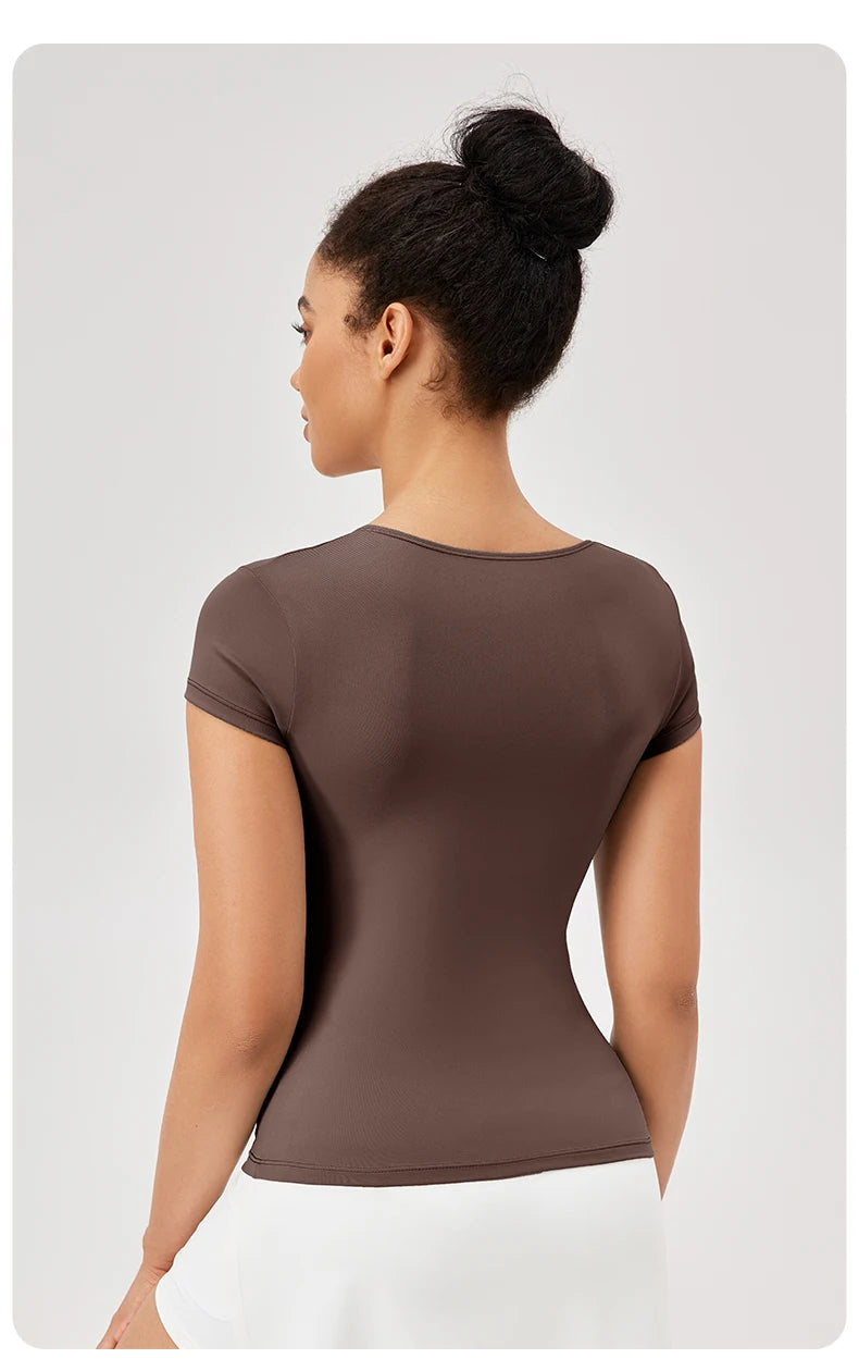 Yoga Tops Frauen Gym Training Sport Tops Quick-Dry Yoga Shirts kurzarm Outdoor Laufen Fitness Casual Sport T-shirt