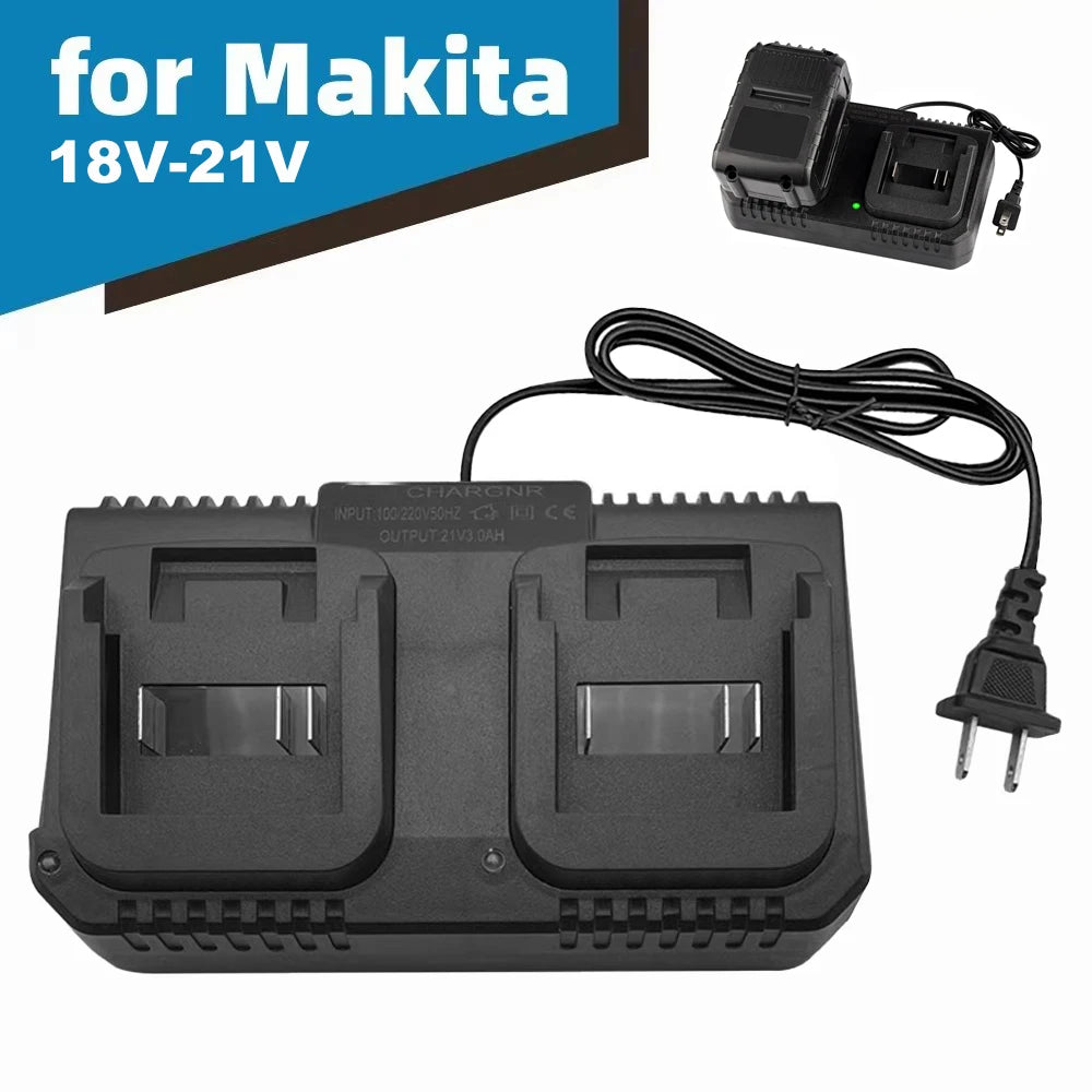 Dual-Ports Li-Ionen-Akku-Ladegerät für Makita 18 V Lithium-Akku BL1830 für Hong Song FoGo Lomvum ZhiPu JiangMi Jinlujiao LMlava