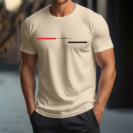 Einfache Gestreifte Buchstaben Grafik T Shirts Für Männer Mode Trend Kurzarm 3D Gedruckt Hip Hop T Coole Streetwear Übergroßen Tops