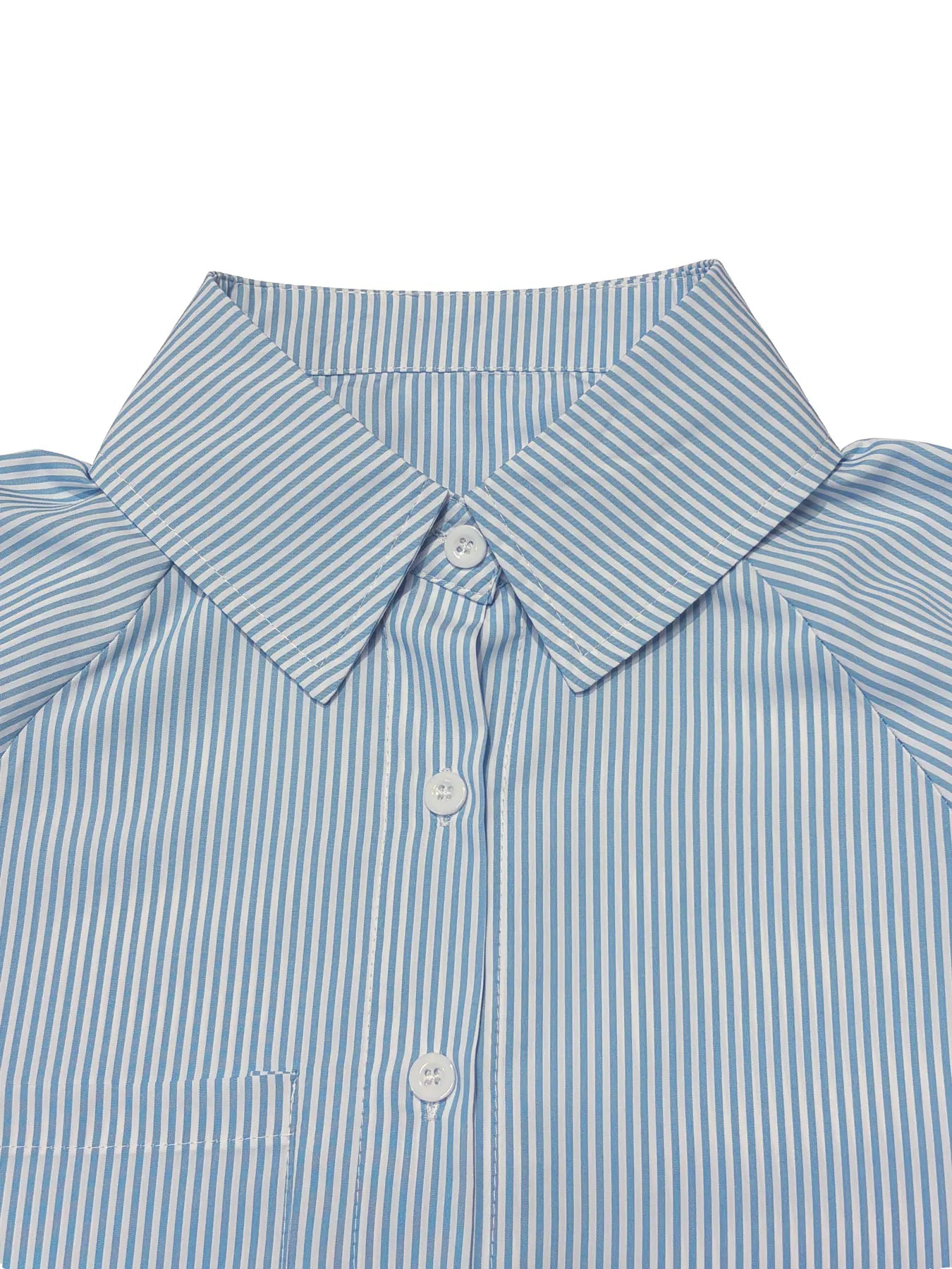 Gestreiftes bedrucktes Hemd mit Knopfleiste vorne, Taschen und Bündchenärmeln, lässiges Oberteil, geeignet für den Alltag und den Urlaub, Damenstil