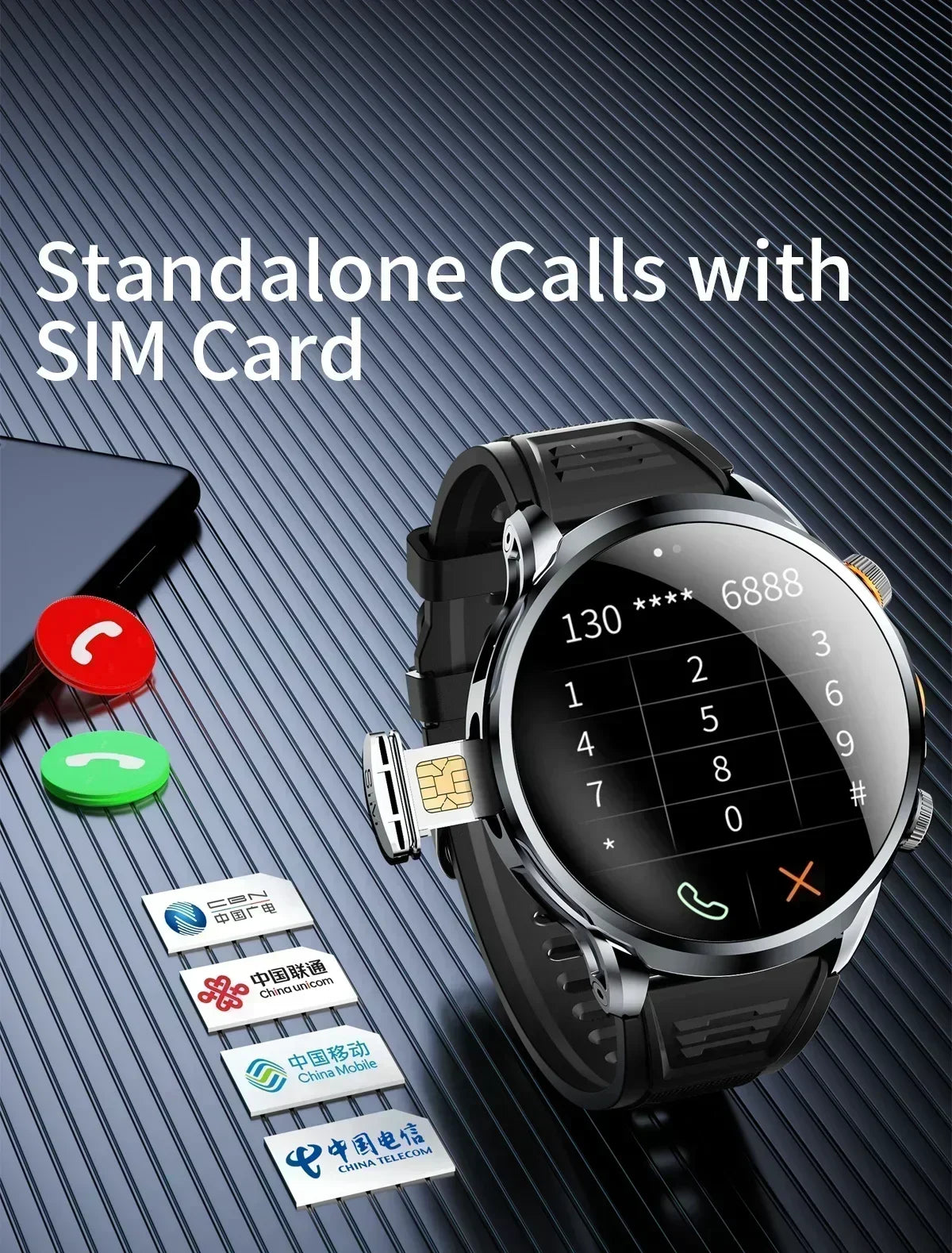 Neue H18 Android Smartwatch 1,95 Zoll AMOLED Blaulichtfilter Bluetooth Anruf GPS+GLONASS Dual Navigation Wasserdicht