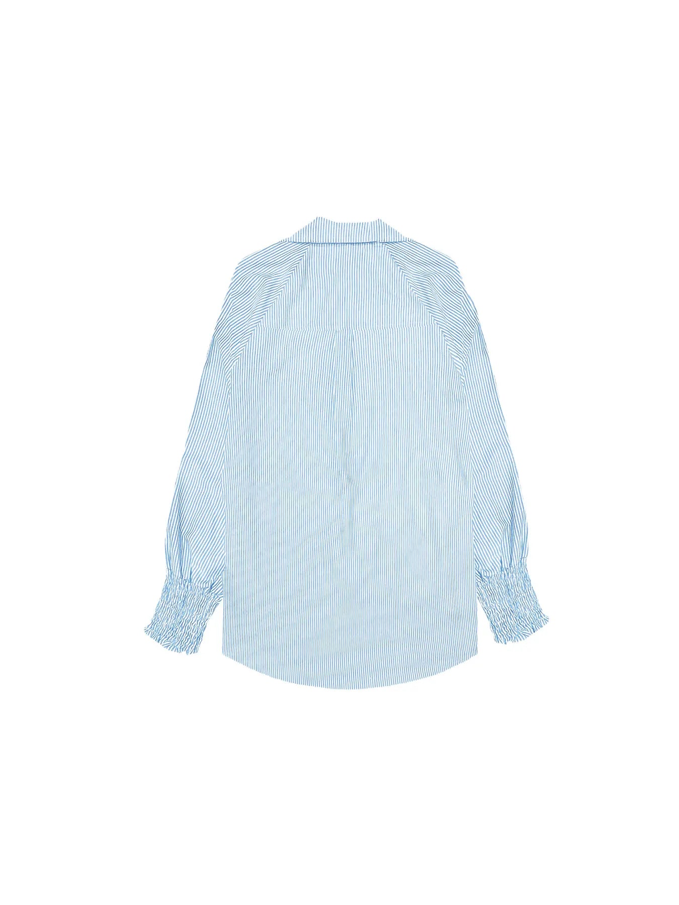 Gestreiftes bedrucktes Hemd mit Knopfleiste vorne, Taschen und Bündchenärmeln, lässiges Oberteil, geeignet für den Alltag und den Urlaub, Damenstil