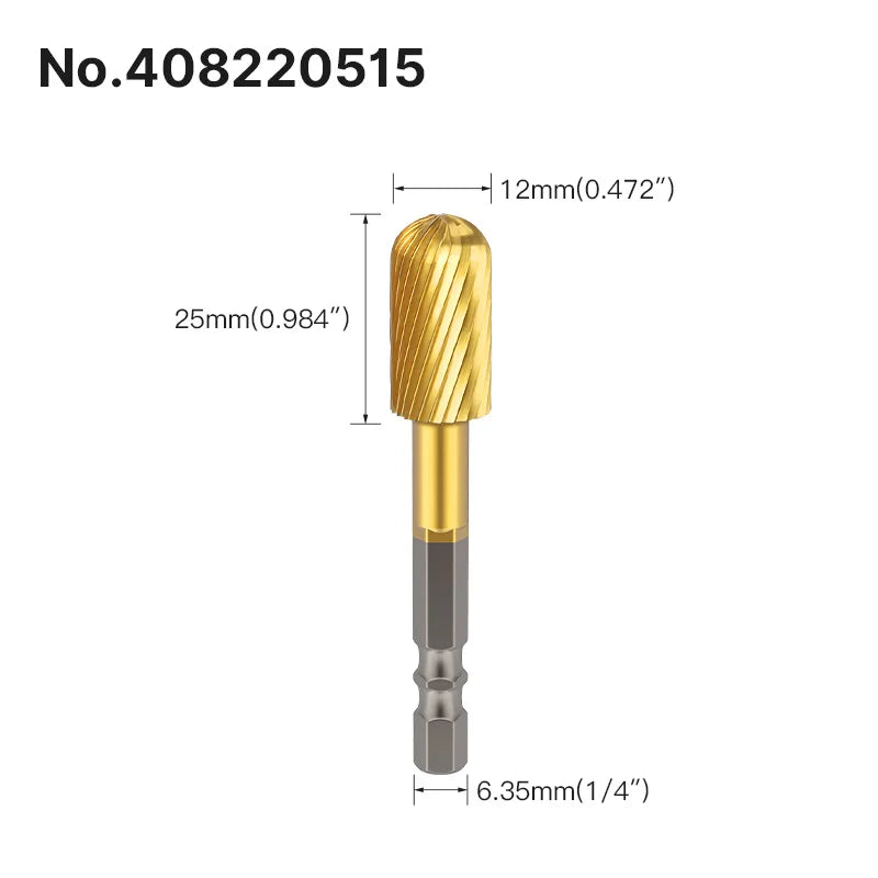 LIDIAO Titanbeschichtung, Rotationsgrate, Rotationsfeile, Sechskantschaft, Schleifwerkzeuge, Gravur, Schleifen, Polieren, Bit für Metall, Holz