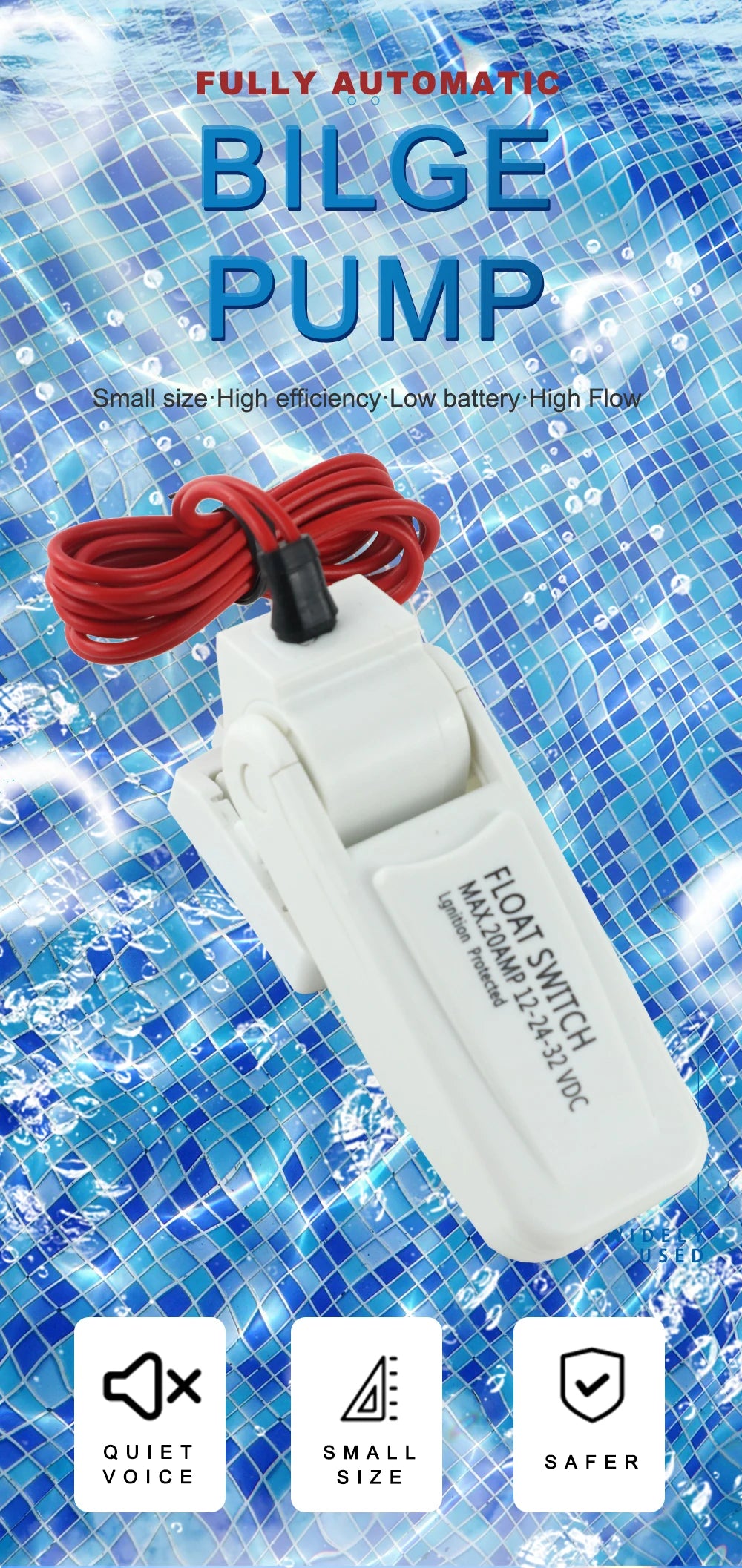 Wasserpumpe Schalter DC 12V Automatische Elektrische Boot Marine Bilge Pumpe Float Wasserstand Controller Fluss Sensor Schalter Hardware