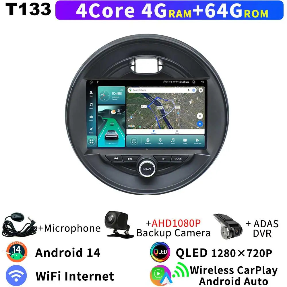 Für Mini Cooper F54 F55 F56 F57 F60 2014-2019 Head Unit Android 14 8Core QLED GPS Navigation CarPlay auto Radio Multimedia Player