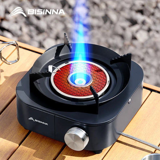 BISINNA 4000 W Hochleistungs-Infrarotkocher, tragbar, leicht, Gasbrenner, geteilter Herd, Outdoor, Camping, Zubehör, Picknick, Wandern