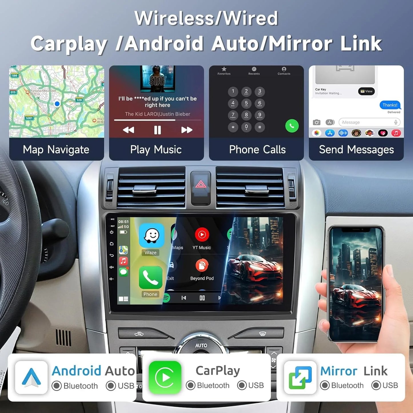 Android 15 Carplay Auto 2K Bildschirm Auto Radio Multimedia Player Für BMW Mini Cooper Countryman R56 R60 2011-2013 stereo Navigation