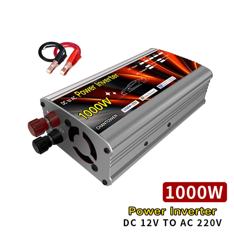 Wechselrichter 12 V 220 V Solar-Wechselrichter 500 W 1000 W 1500 W 2000 W tragbarer Spannungswandler Auto-Ladegerät-Konverter Auto-Wechselrichter