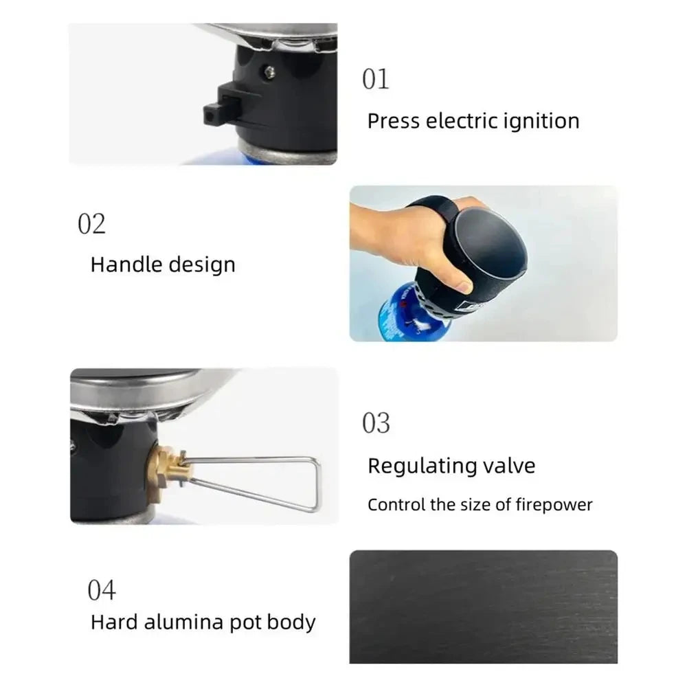 1500 W BRS 61, integrierter Wärmesammel-Topfbrenner für den Außenbereich, ultraleicht, tragbar, Wanderofen, Kochen, Rucksackreisen, Herdsystem