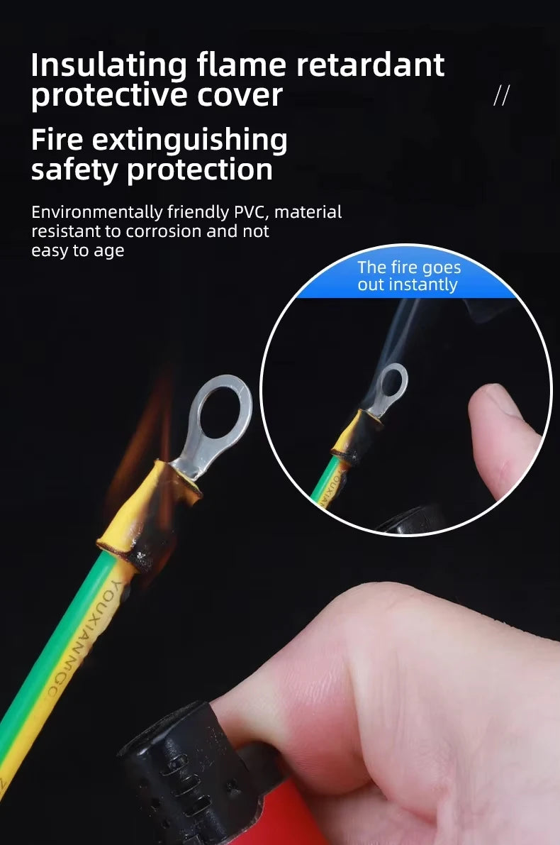 10AWG 12AWG 14AWG Solar-PV-Erdungskabel mit Anschluss 2,5 mm, 4 mm, 6 mm Erdungsdrahtloch, 6 mm gelb-grünes flexibles Kupfer-Erdungskabel