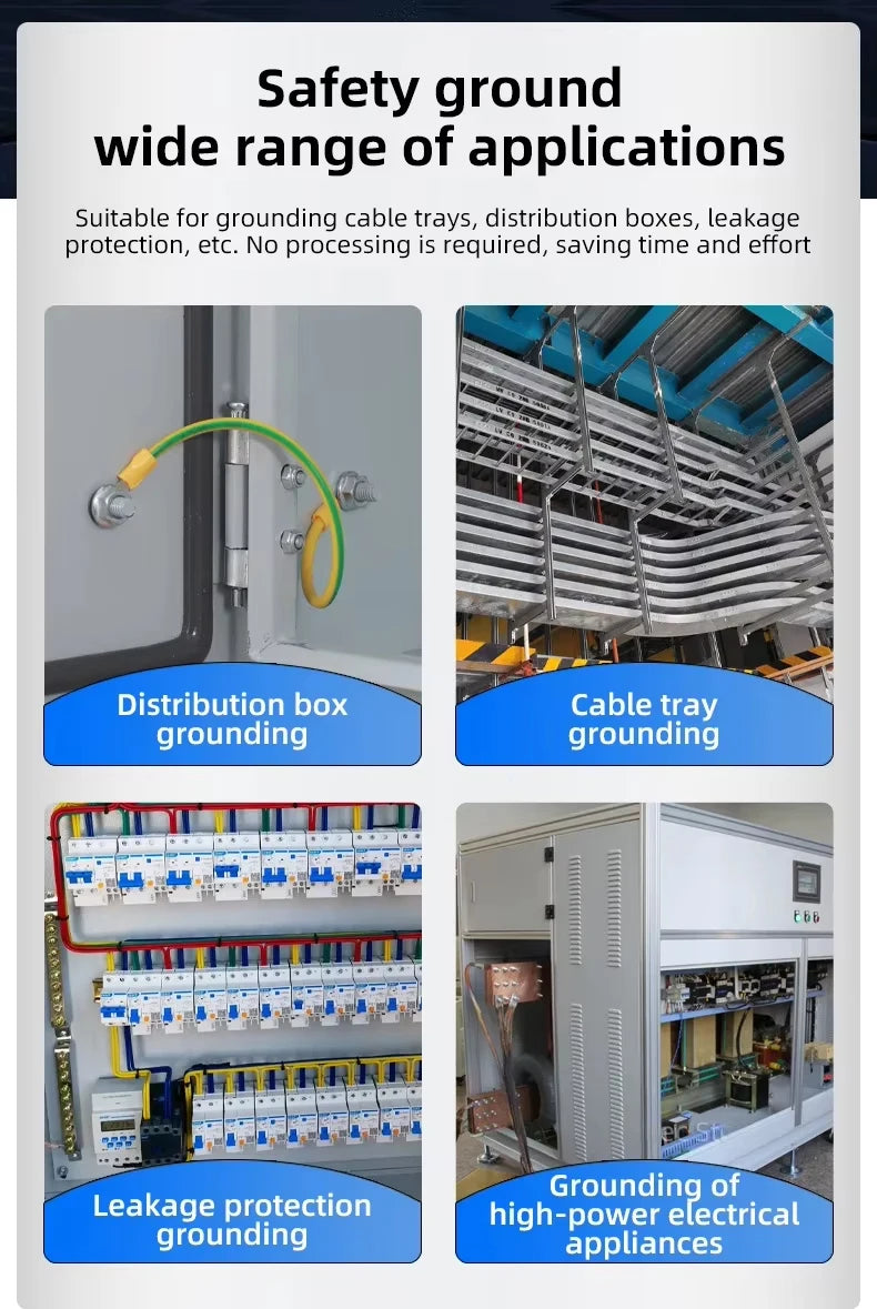 10AWG 12AWG 14AWG Solar-PV-Erdungskabel mit Anschluss 2,5 mm, 4 mm, 6 mm Erdungsdrahtloch, 6 mm gelb-grünes flexibles Kupfer-Erdungskabel