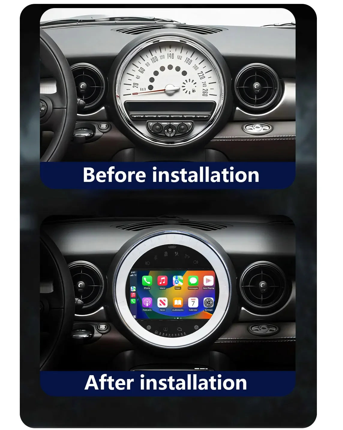 CHSTEK Autoradio für BMW Mini Cooper S Clubman R55 Clubvan R56 Cabrio R57 Coupe R58 R59 Multimedia Bluetooth Android Player GPS