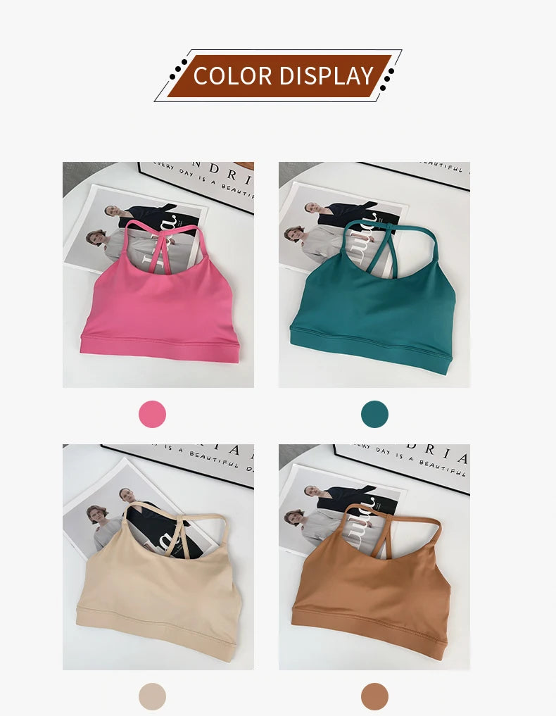 Frauen Fitness Sport-Bh Top Sexy Schönheit Zurück Gym Crop Tops Stoßfest Fitness Schnell Trocknend Pilates Läuft Yoga Tank Top