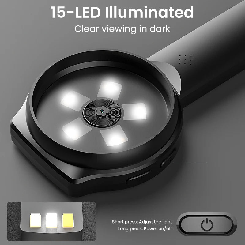 100-fache tragbare digitale Lupe, 1080P HD-Mikroskop, 2,8-Zoll-IPS-Handheld-Mignifying-Glas für Elektronik, Reparatur, Überprüfung von Schmuck