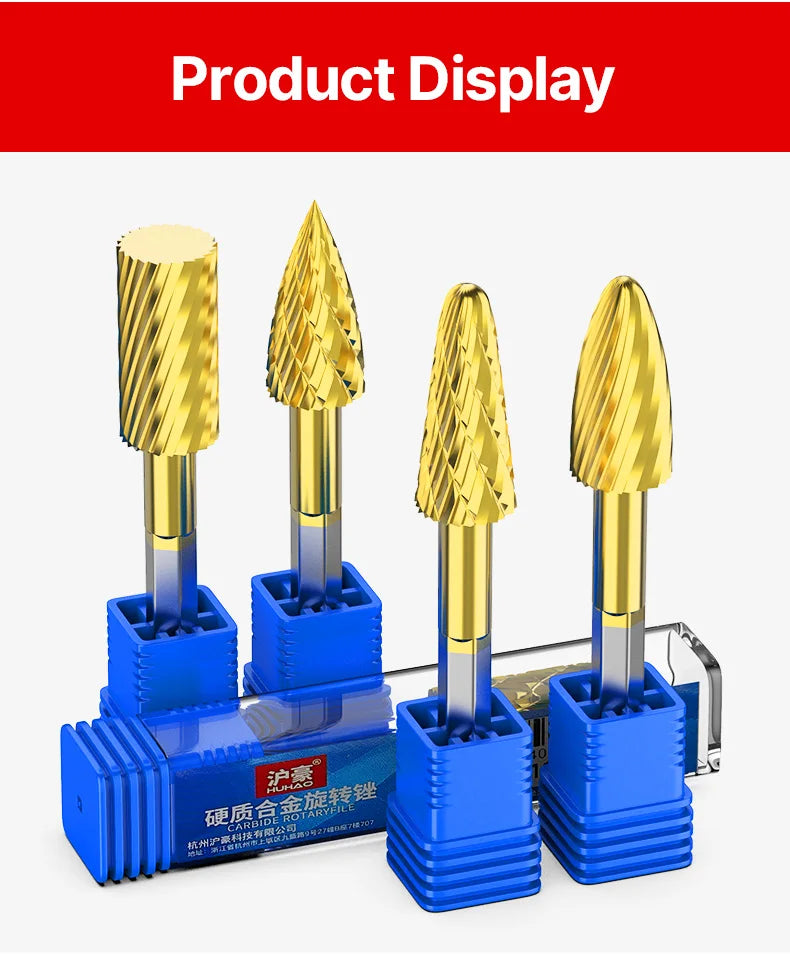 LIDIAO Titanbeschichtung, Rotationsgrate, Rotationsfeile, Sechskantschaft, Schleifwerkzeuge, Gravur, Schleifen, Polieren, Bit für Metall, Holz