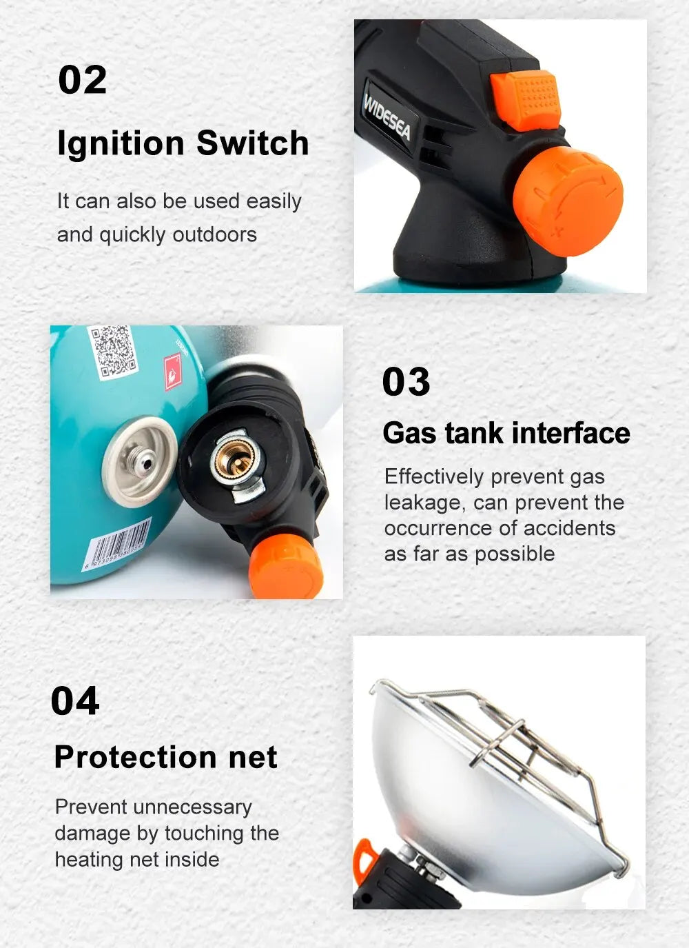 Widesea Camping-Heizung, tragbarer Kamin aus Edelstahl für den Winter, Outdoor, Herd, Wandern, Gasbrenner, Heizung, Überlebensausrüstung