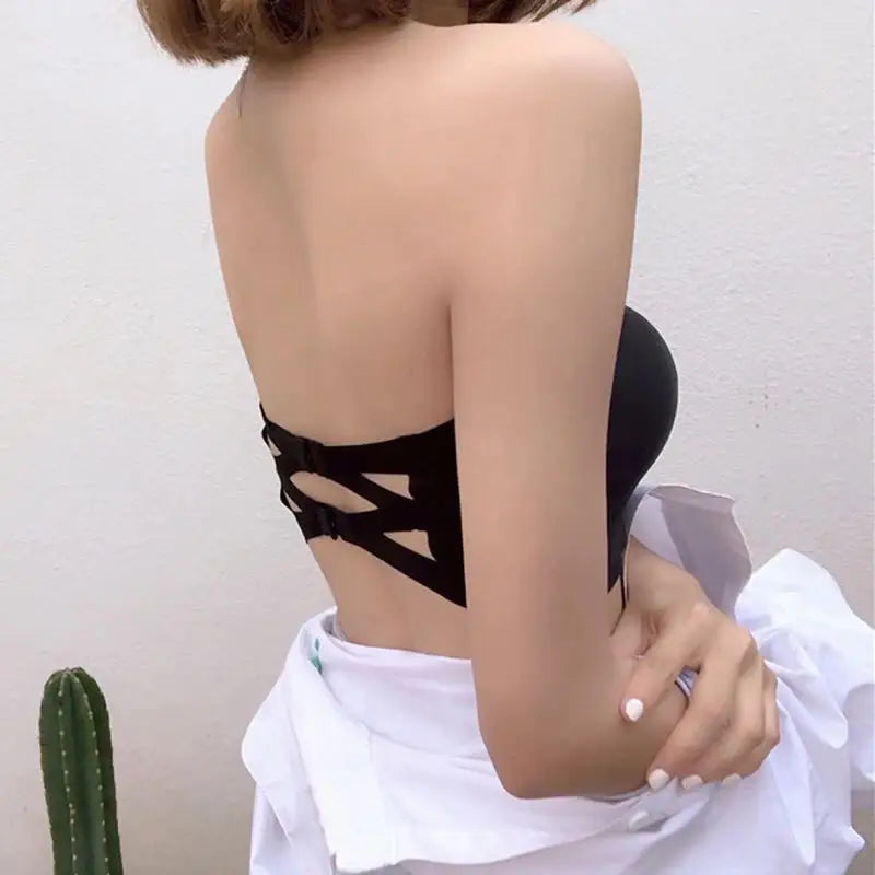 Nahtlose einteilige Röhrenoberteile für Damen, herausnehmbare Polster, Dessous, Basic, Schwarz/Weiß/Haut, trägerloser BH für Damen, Bandeau, sexy Dessous