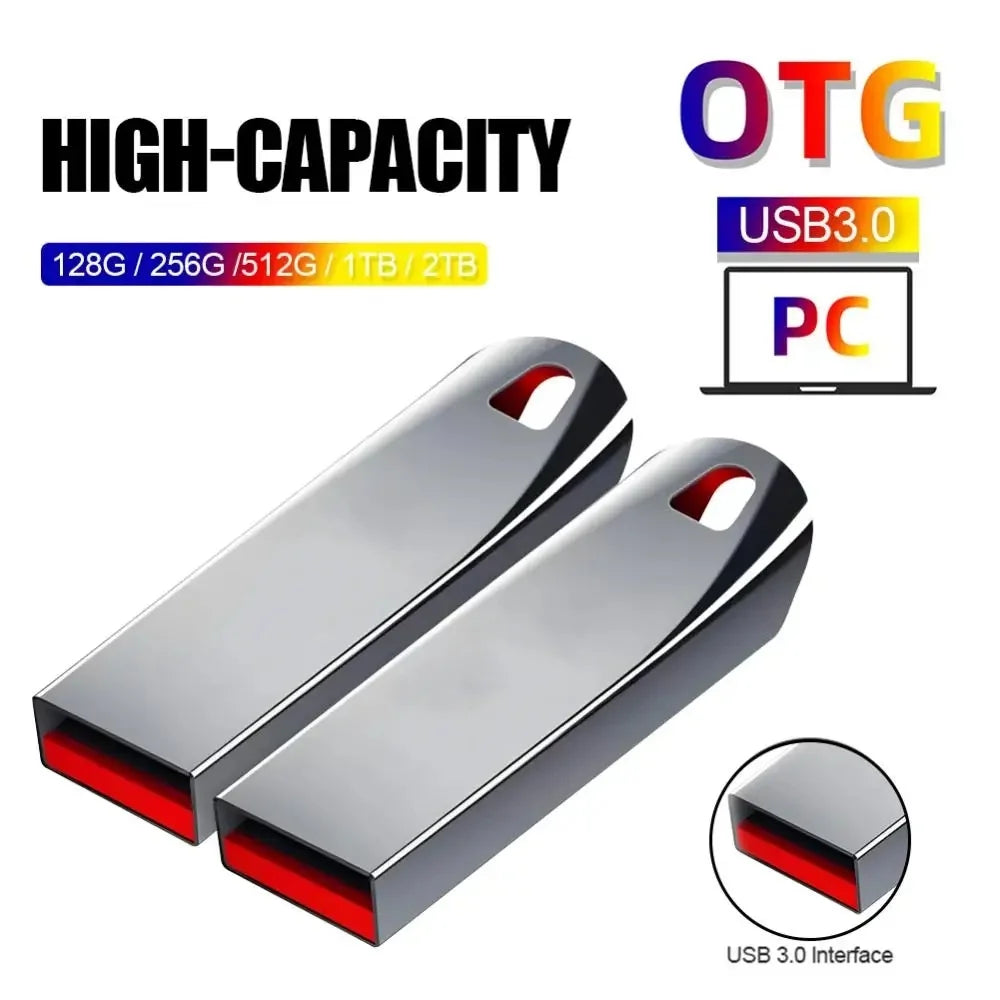 2 TB USB 3.0-Flash-Laufwerke, Hochgeschwindigkeits-Metall-Stick, 1 TB, 512 GB, 256 GB, tragbares USB-Laufwerk, wasserdichte Memoria-USB-Flash-Disk ﻿