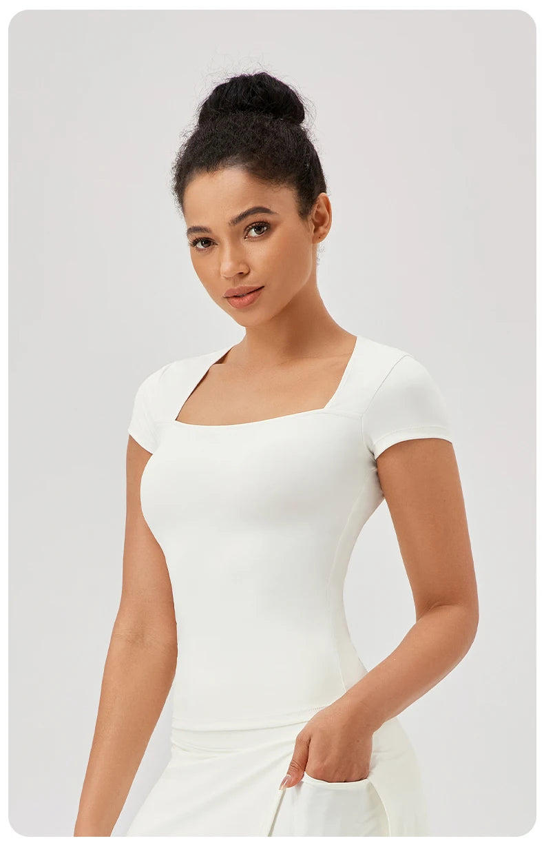 Yoga Tops Frauen Gym Training Sport Tops Quick-Dry Yoga Shirts kurzarm Outdoor Laufen Fitness Casual Sport T-shirt